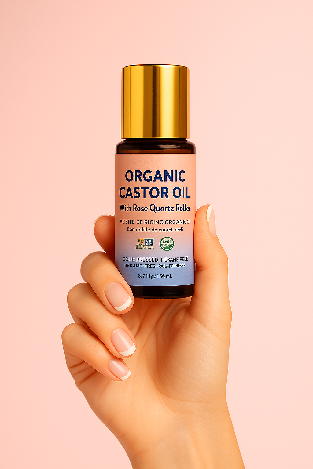 Organic Rose Quartz Castor Oil Roll-on